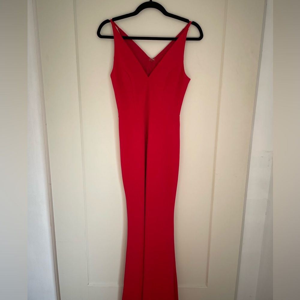 BHLDN bright red gown. NWOT